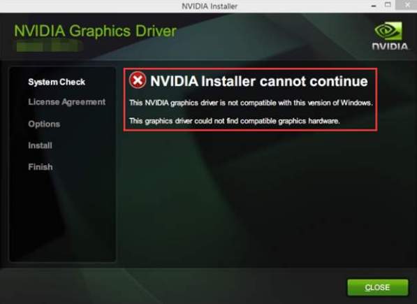 nvidia drivers not compatible with windows 10